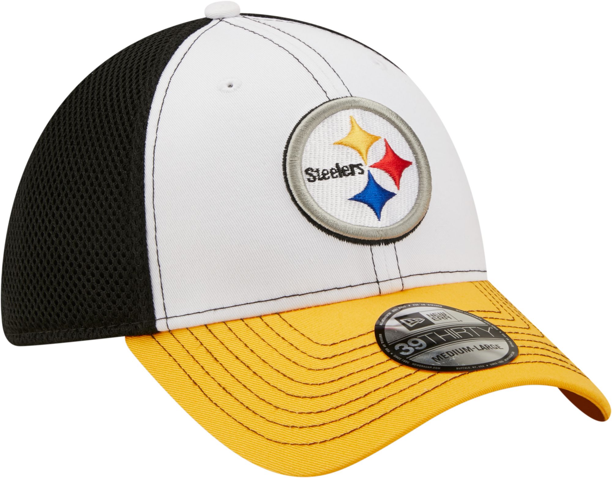 New Era Men's Pittsburgh Steelers Team Neo 39Thirty White Stretch Fit Hat product image