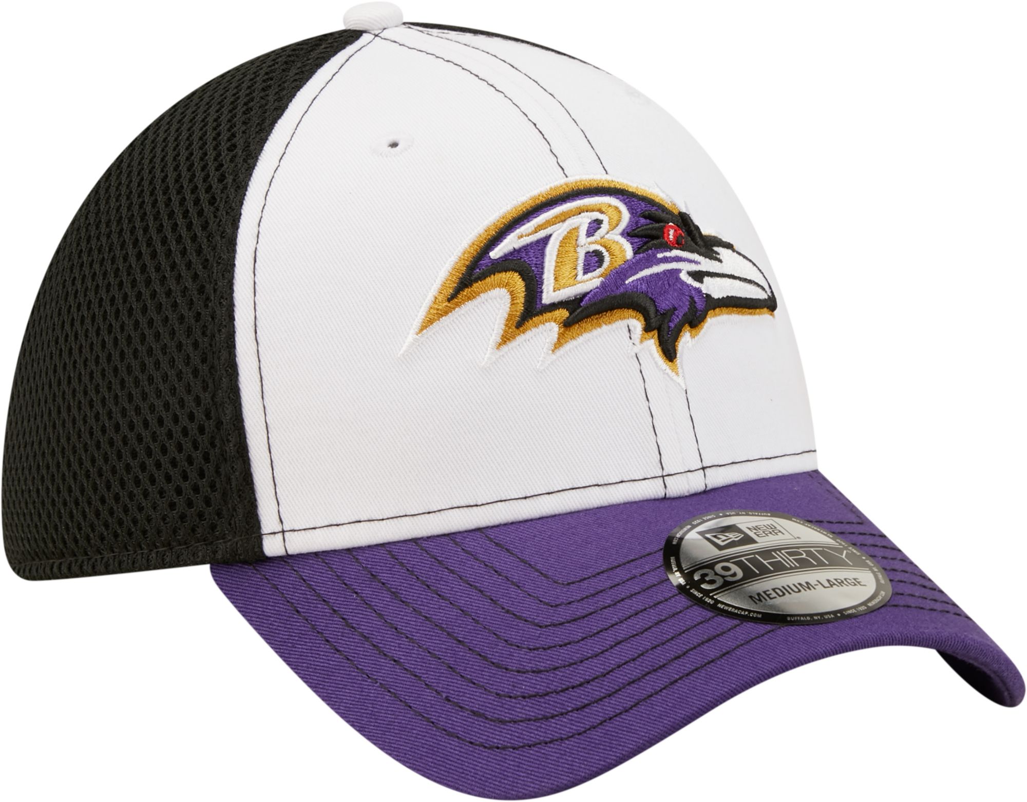 New Era Men's Baltimore Ravens Team Neo 39Thirty White Stretch Fit Hat product image
