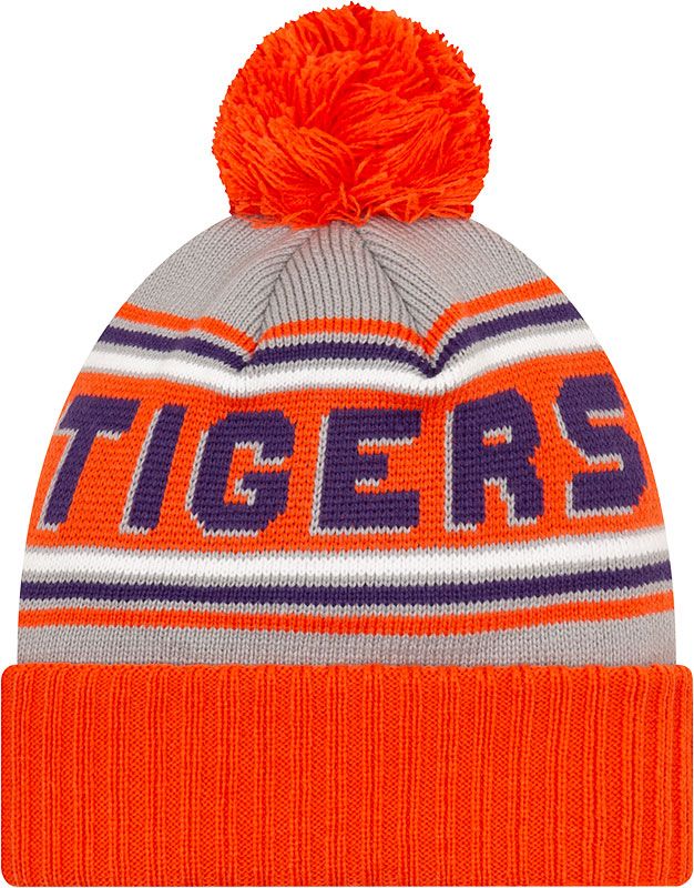 New Era Men's Clemson Tigers Orange Cheer Knit Pom Beanie product image