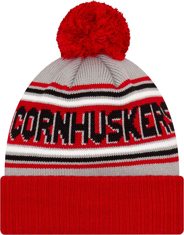 New Era Men's Nebraska Cornhuskers Scarlet Cheer Knit Pom Beanie product image
