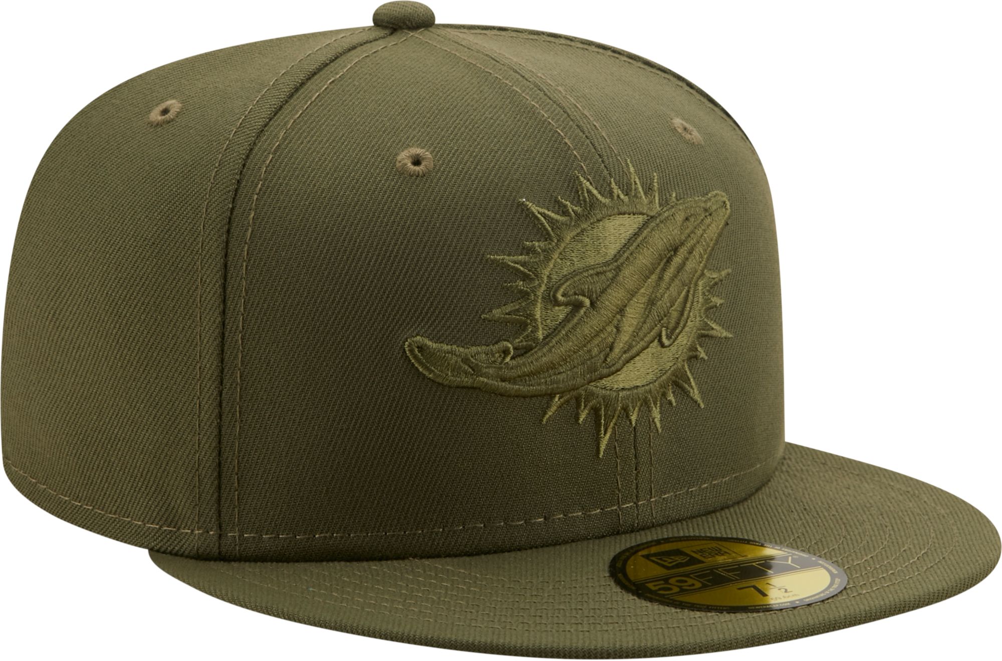 New Era Men's Miami Dolphins Color Pack 59Fifty Olive Fitted Hat product image