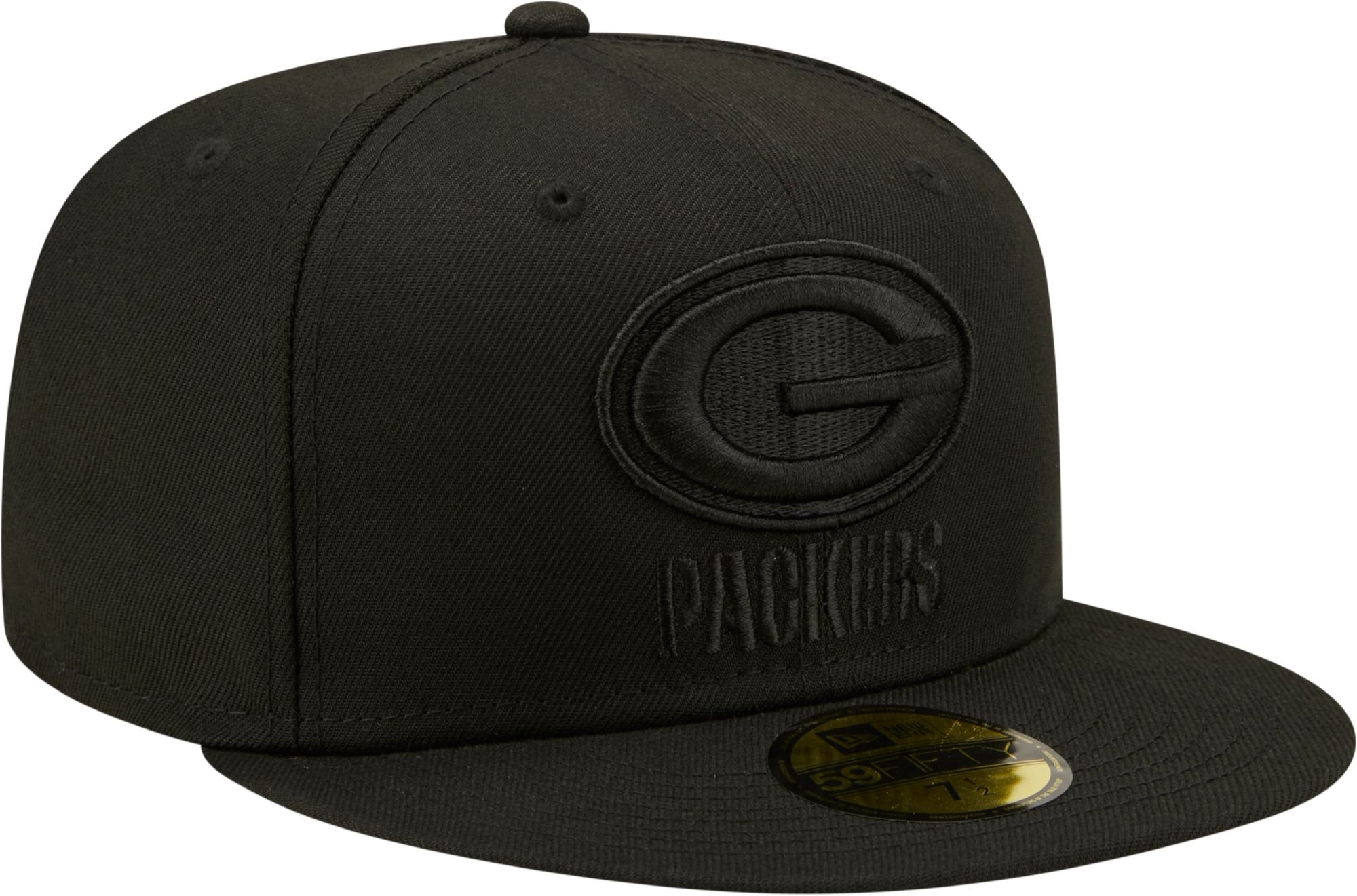 New Era Men's Green Bay Packers Color Pack 59Fifty Black Fitted Hat product image