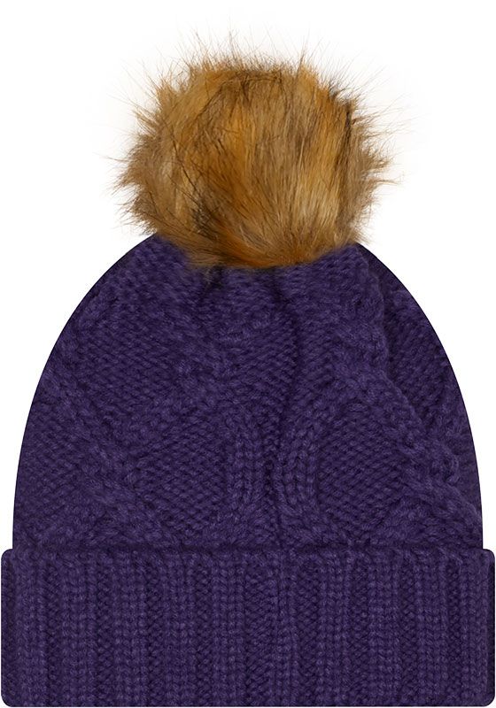 New Era Women's LSU Tigers Purple Lux Knit Pom Beanie product image