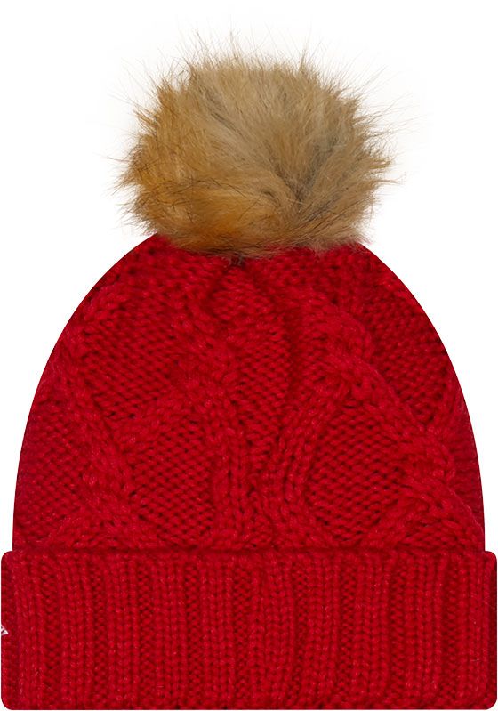 New Era Women's Nebraska Cornhuskers Scarlet Lux Knit Pom Beanie product image