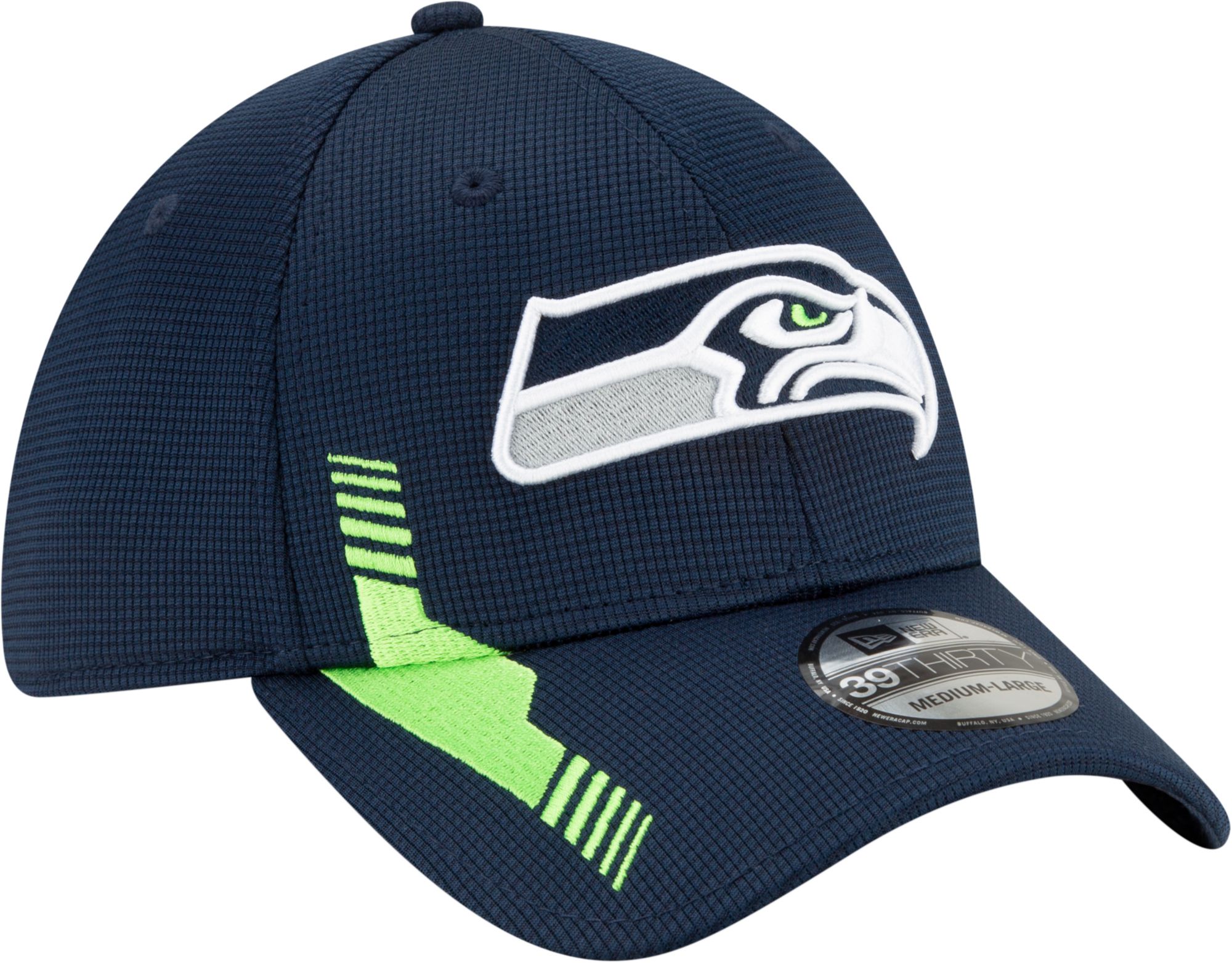 New Era Men's Seattle Seahawks Navy Sideline 2021 Home 39Thirty Stretch Fit Hat product image