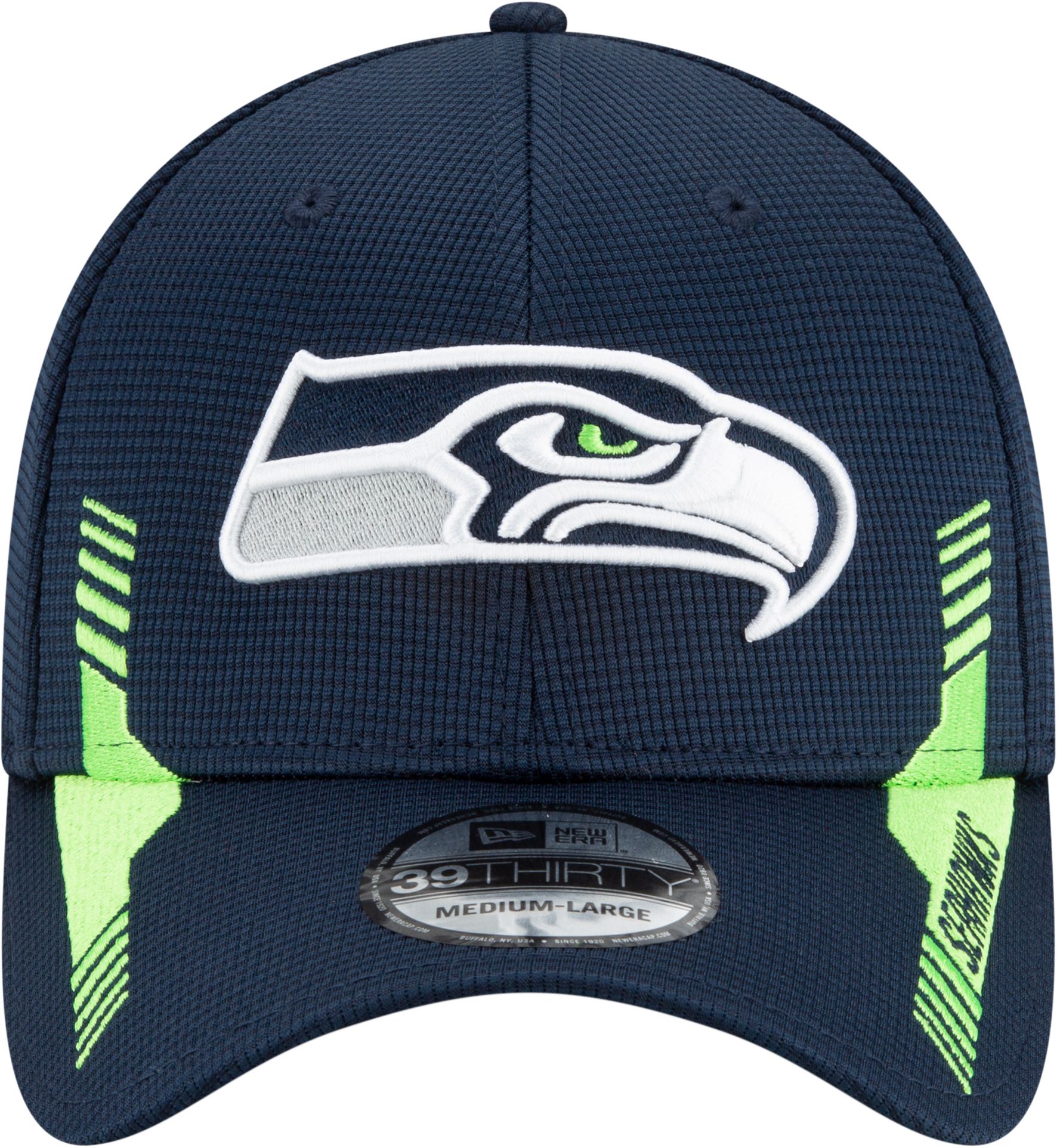 New Era Men's Seattle Seahawks Navy Sideline 2021 Home 39Thirty Stretch Fit Hat product image