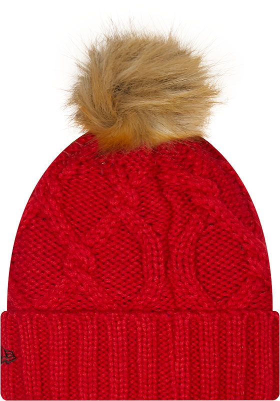 New Era Women's Ohio State Buckeyes Scarlet Lux Knit Pom Beanie product image