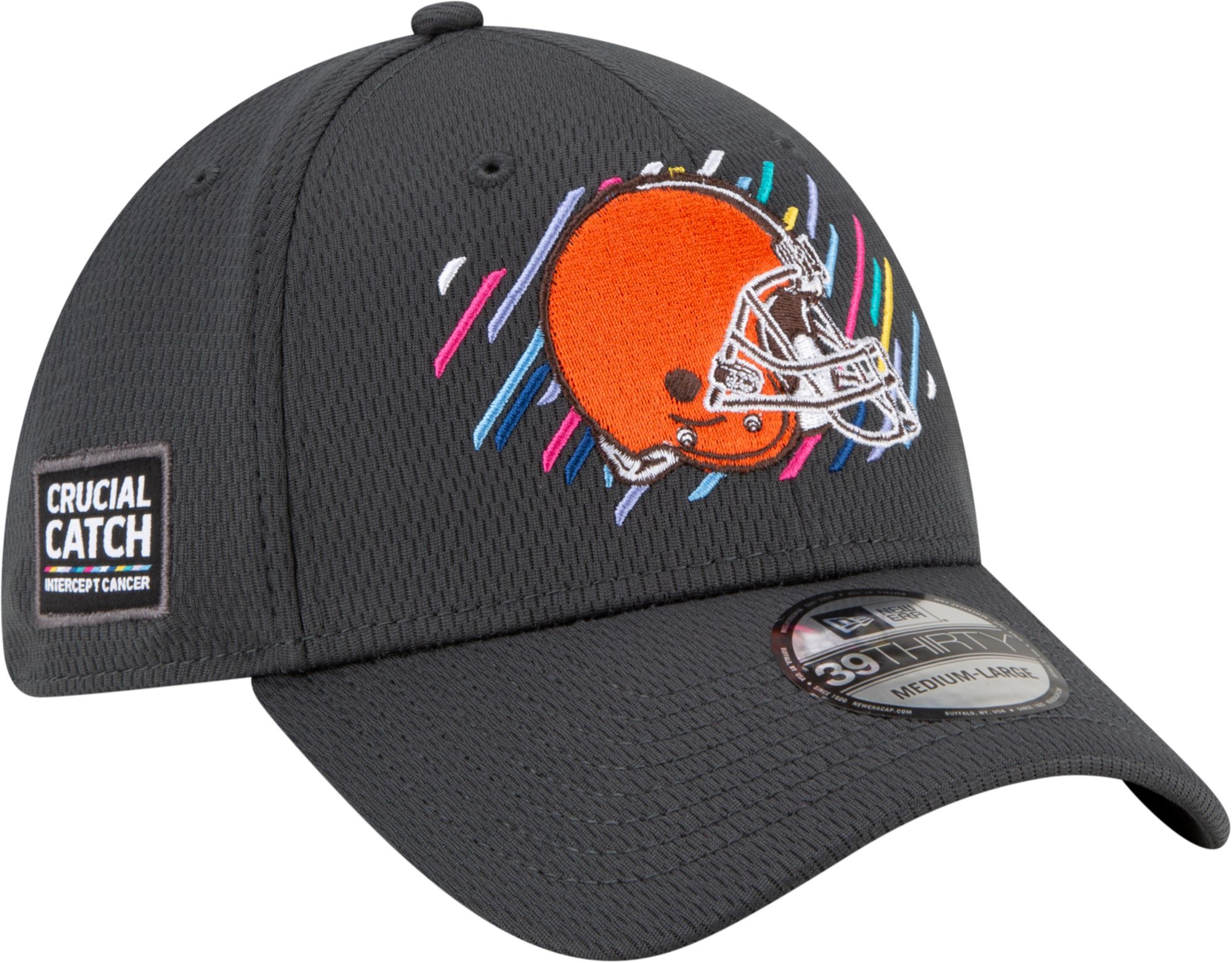 New Era Men's Cleveland Browns Crucial Catch 39Thirty Grey Stretch Fit Hat product image