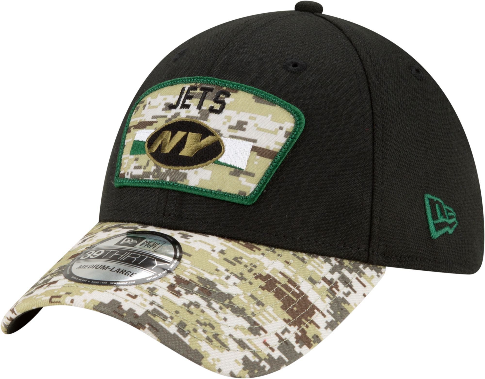 New Era Men's New York Jets Salute to Service 39Thirty Black Stretch Fit Hat product image