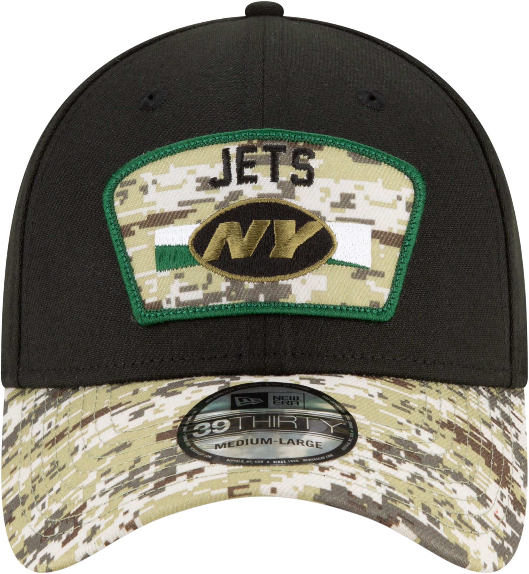 New Era Men's New York Jets Salute to Service 39Thirty Black Stretch Fit Hat product image