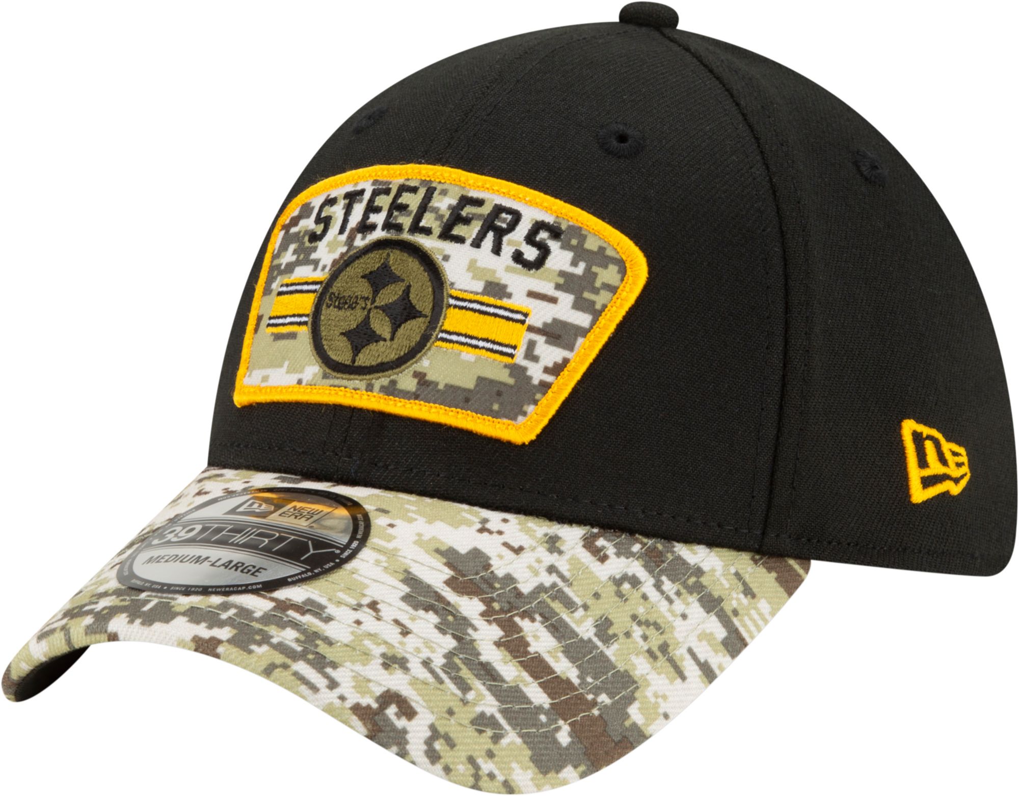 New Era Men's Pittsburgh Steelers Salute to Service 39Thirty Black Stretch Fit Hat product image