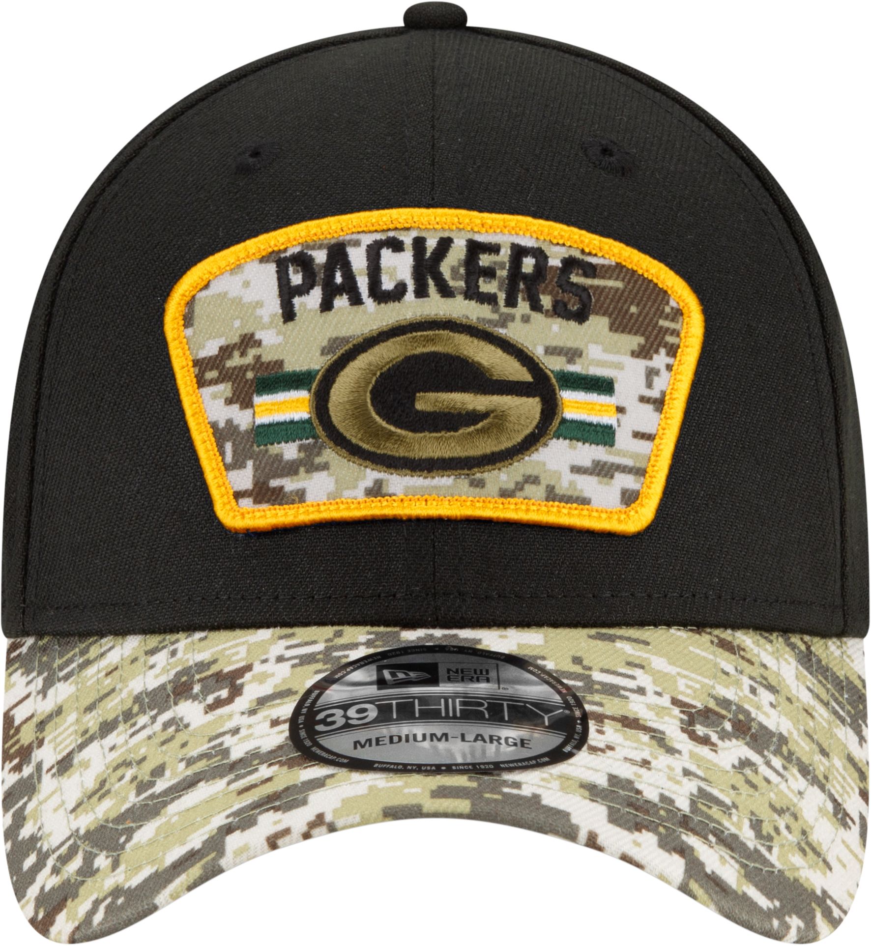 New Era Men's Green Bay Packers Salute to Service 39Thirty Black Stretch Fit Hat product image