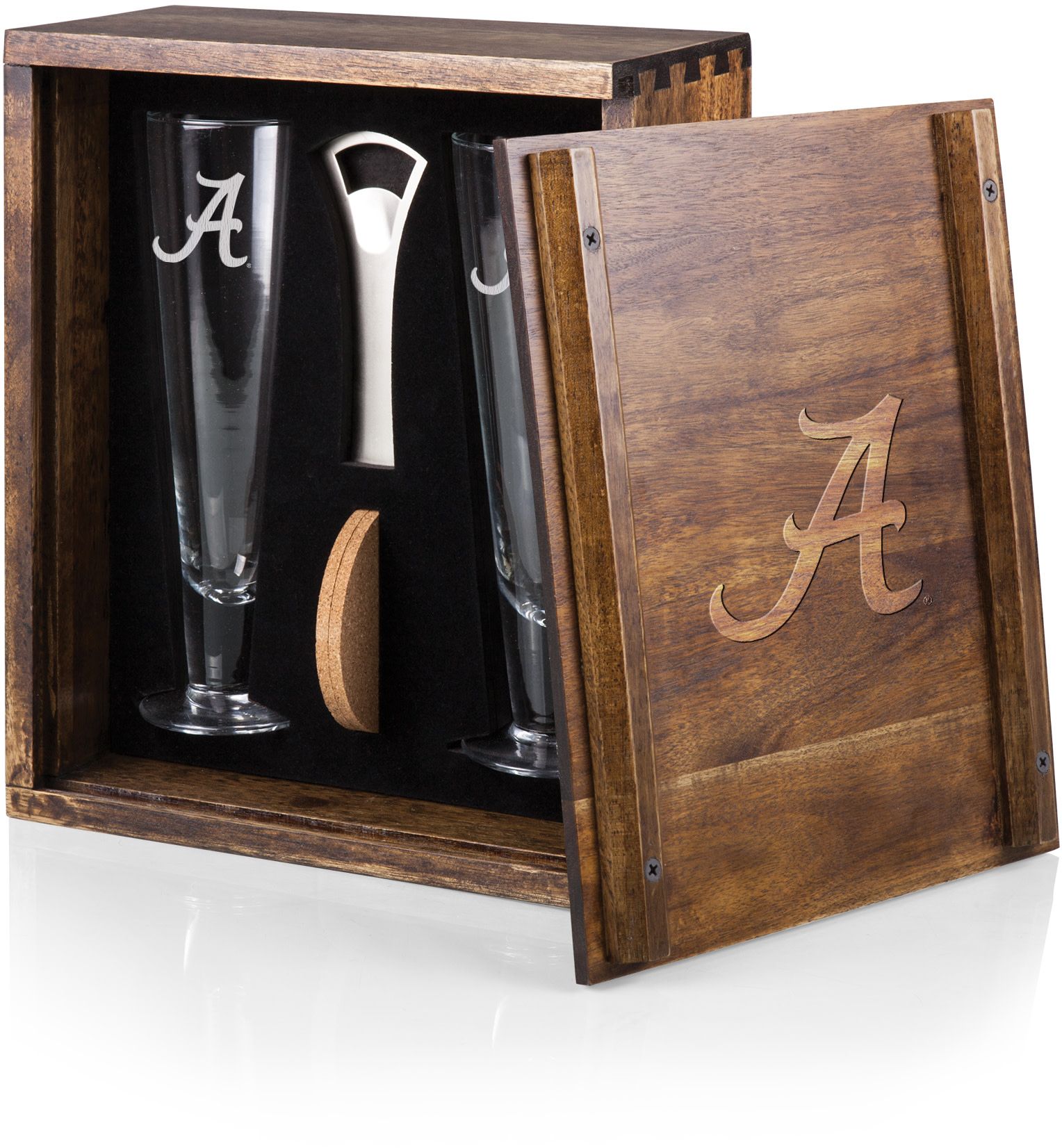 Picnic Time Alabama Crimson Tide Pilsner Beer Glass Box Set