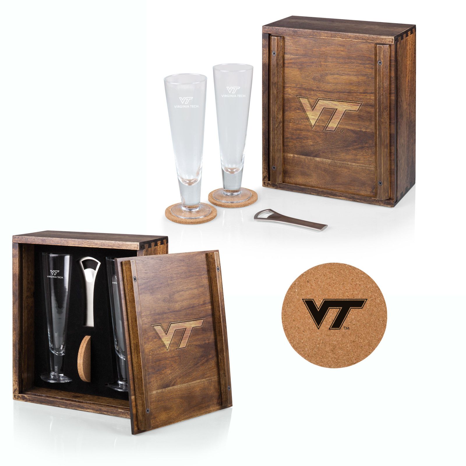 Picnic Time Virginia Tech Hokies Pilsner Beer Glass Box Set product image