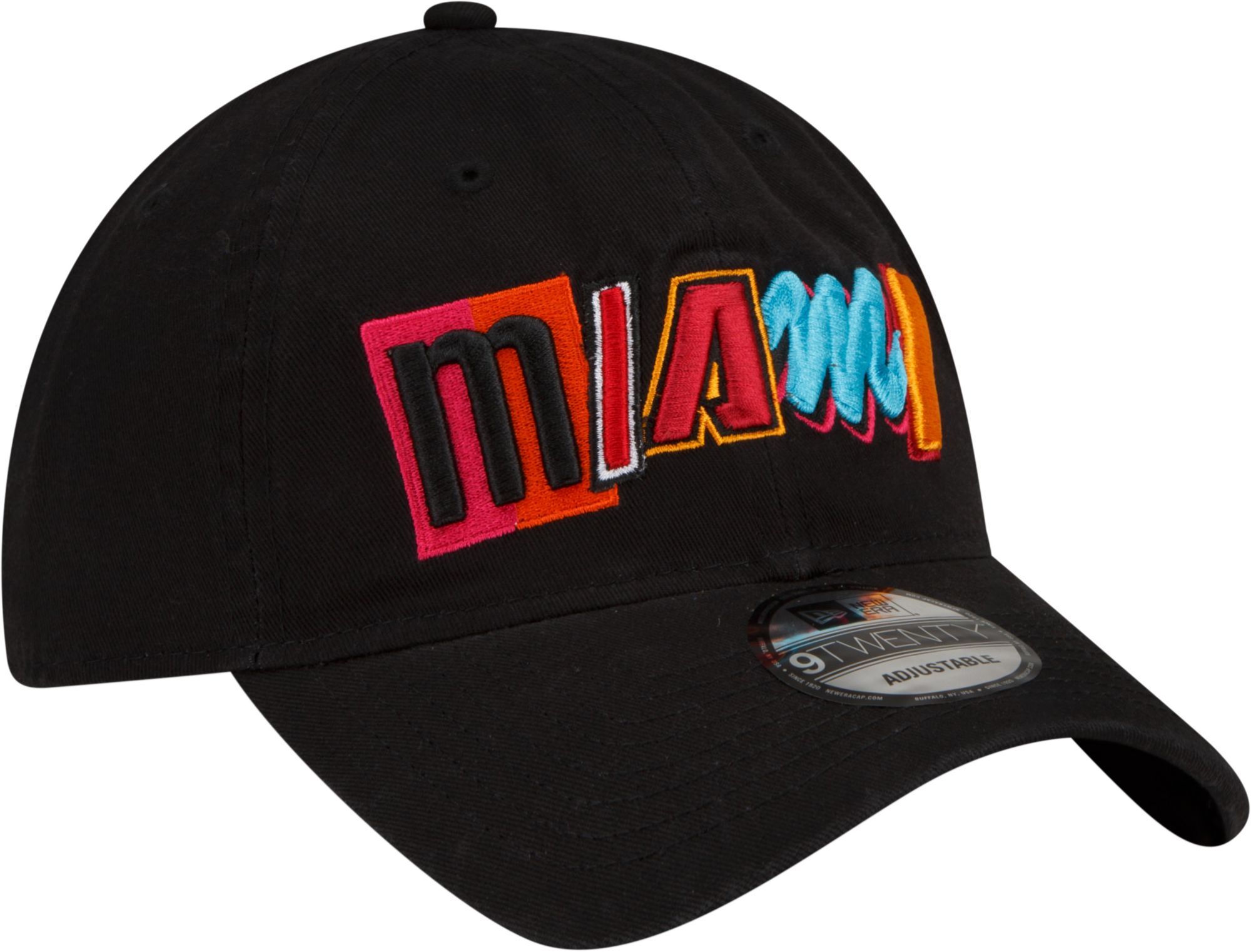 New Era Men's 2021-22 City Edition Miami Heat Black 9Twenty Adjustable Hat product image