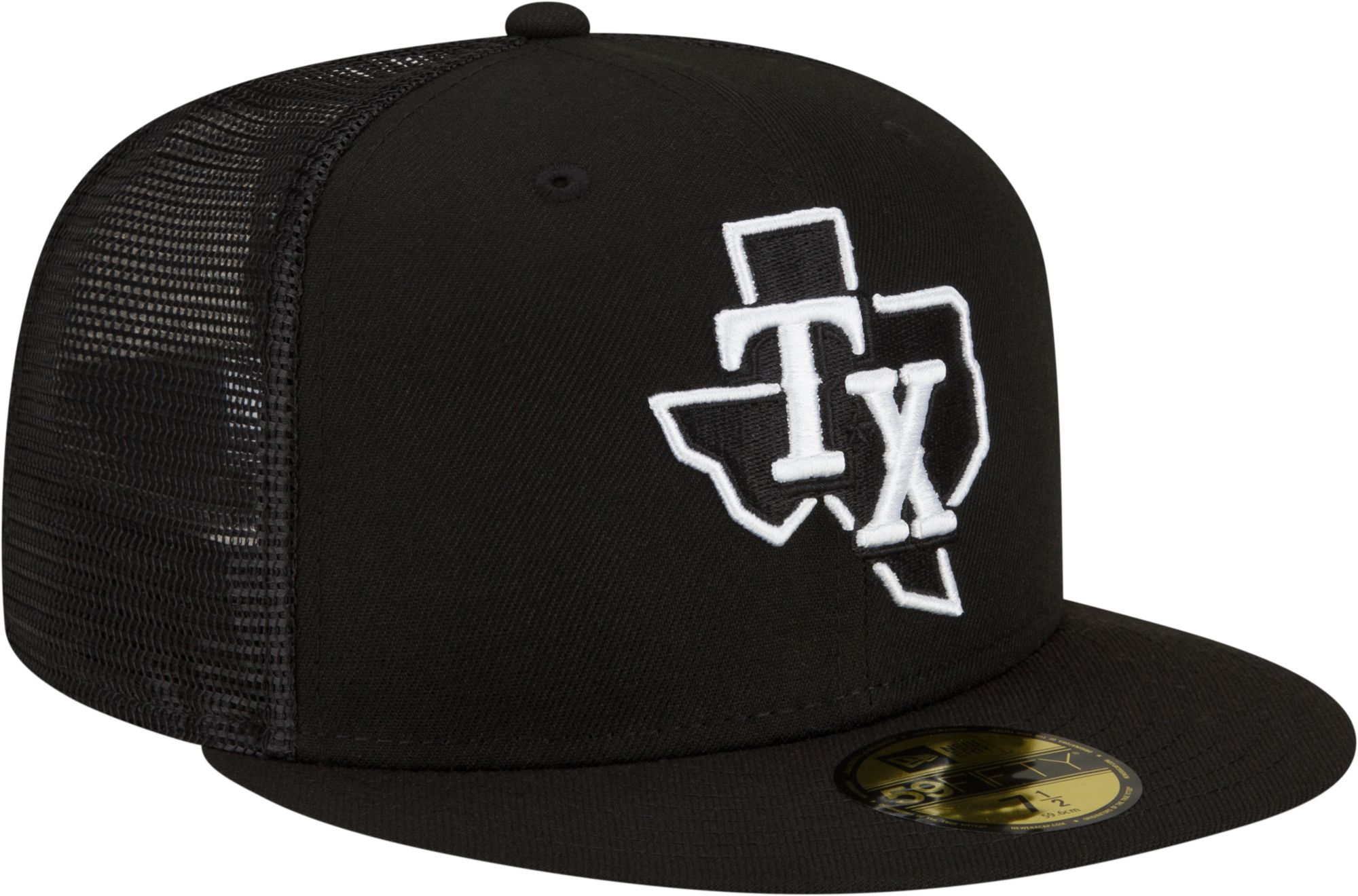 New Era Men's Texas Rangers Batting Practice Black 59Fifty Fitted Hat product image