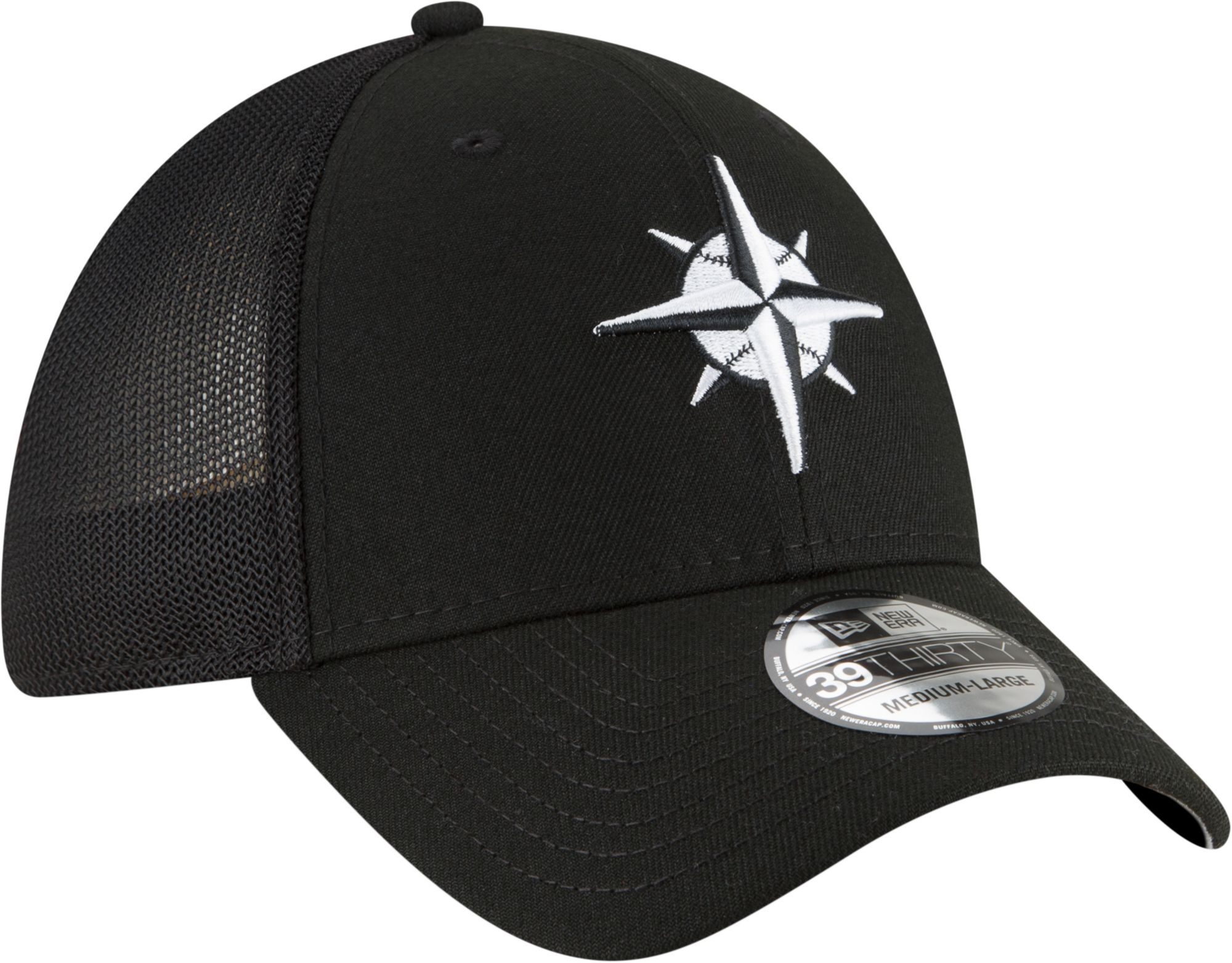 New Era Men's Seattle Mariners Batting Practice Black 39Thirty Stretch Fit Hat product image