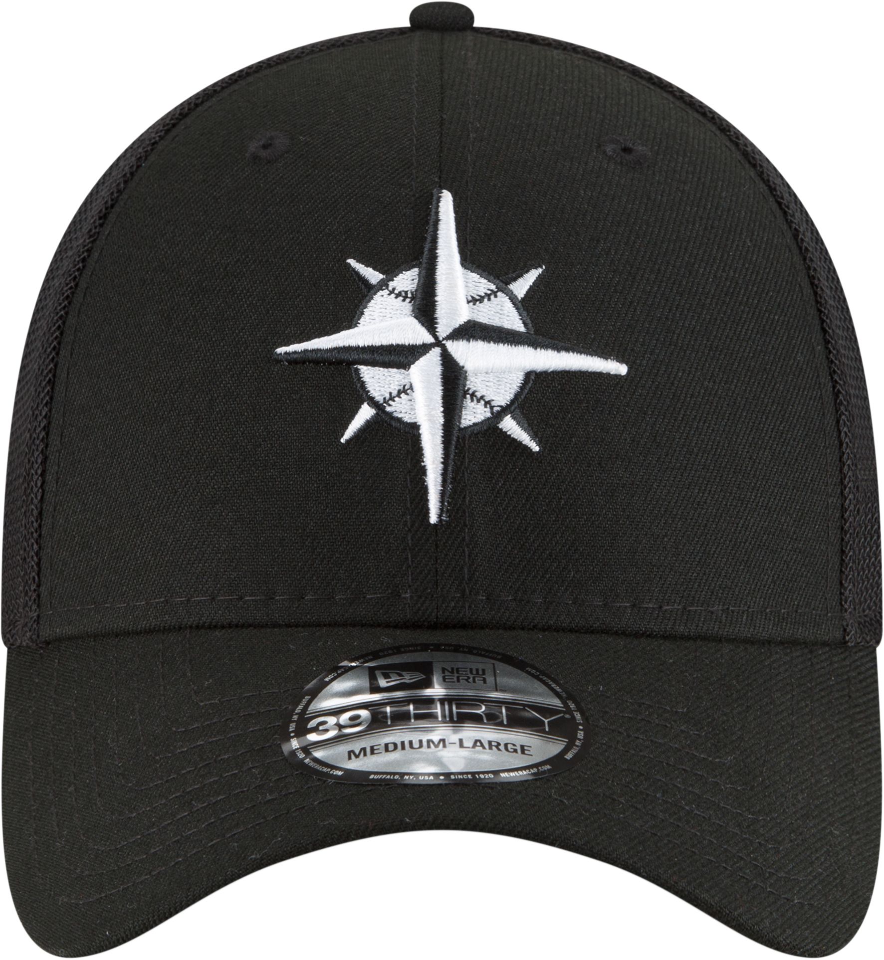 New Era Men's Seattle Mariners Batting Practice Black 39Thirty Stretch Fit Hat product image
