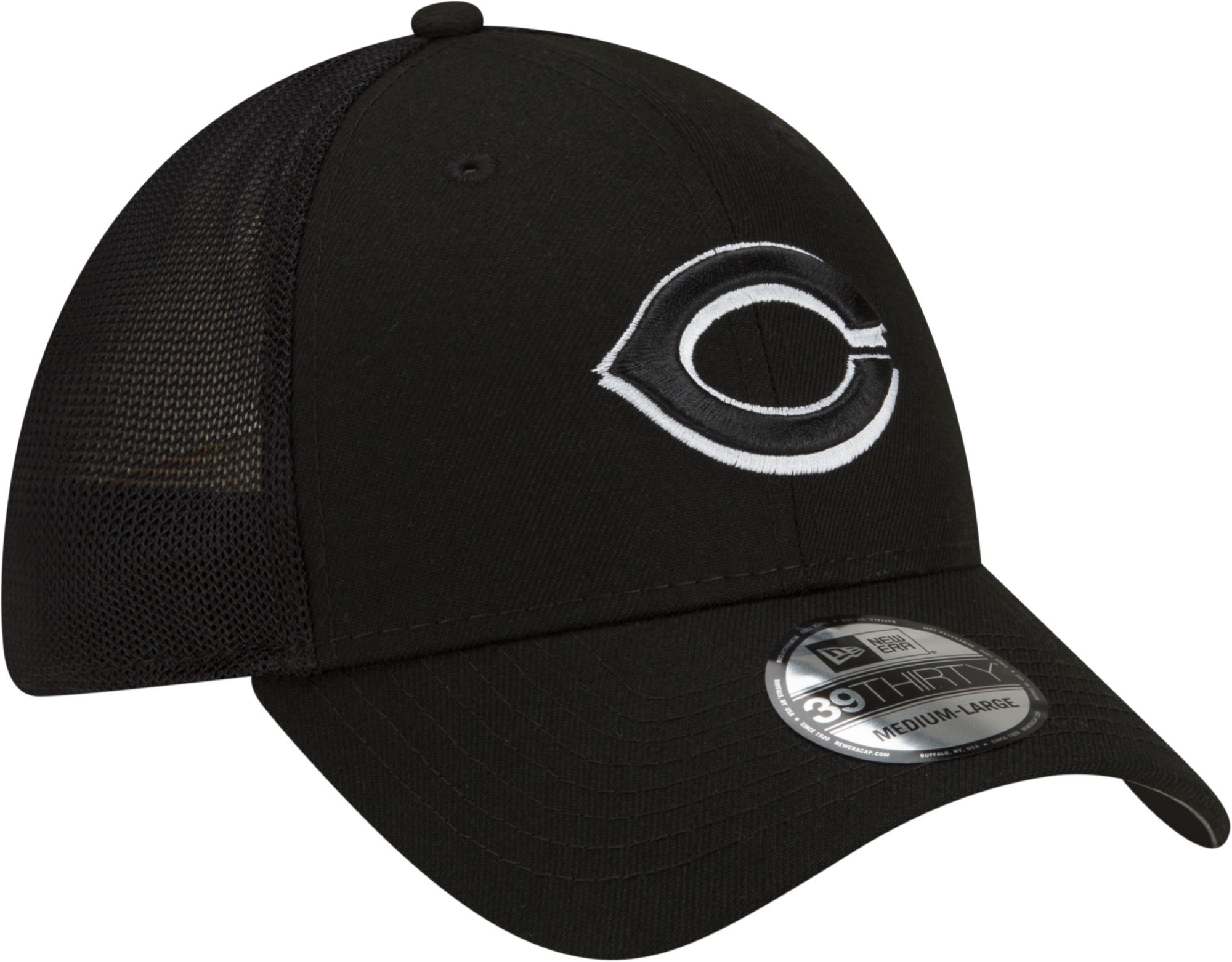 New Era Men's Cincinnati Reds Black 39Thirty Stretch Fit Hat product image