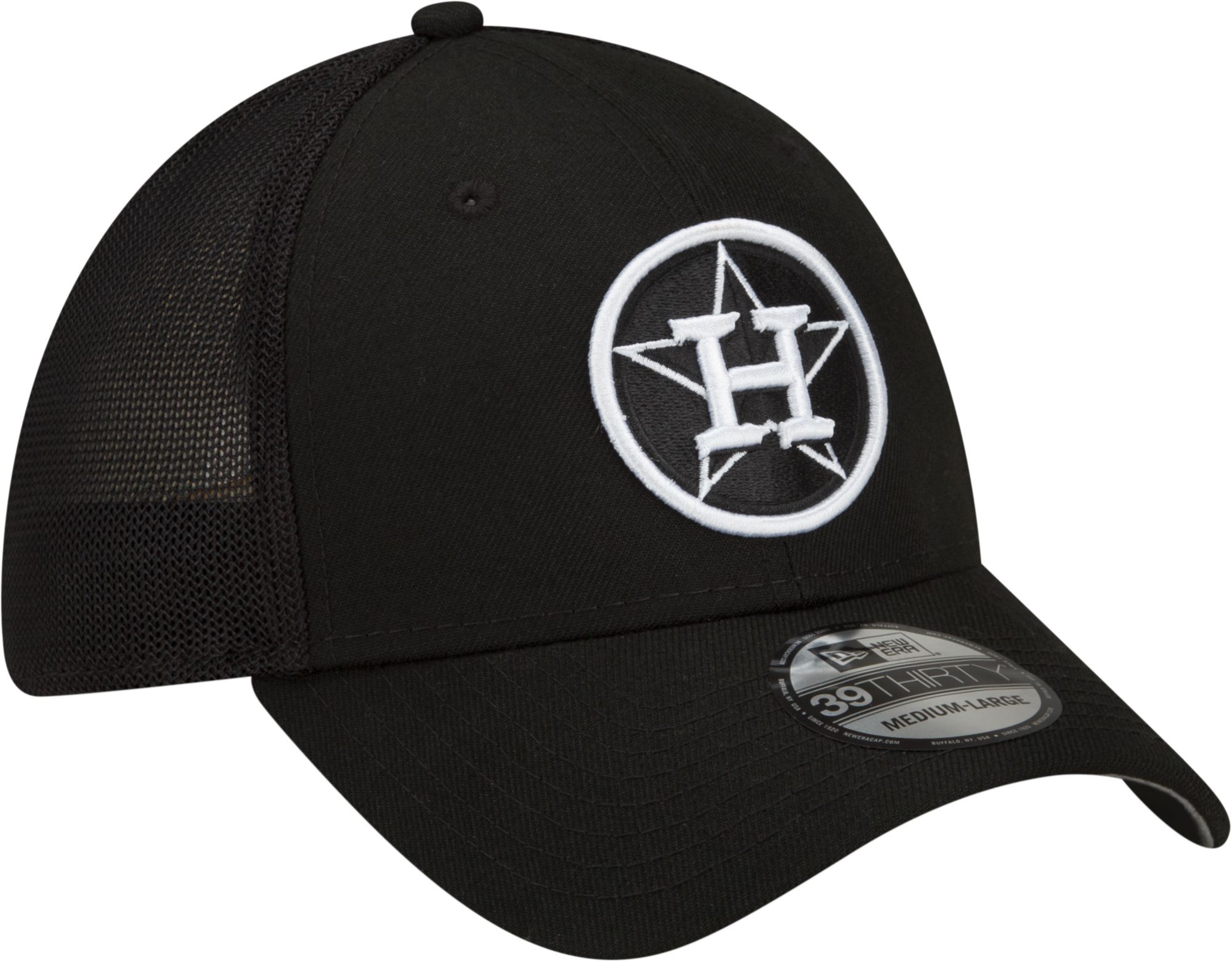 New Era Men's Houston Astros Batting Practice Black 39Thirty Stretch Fit Hat product image