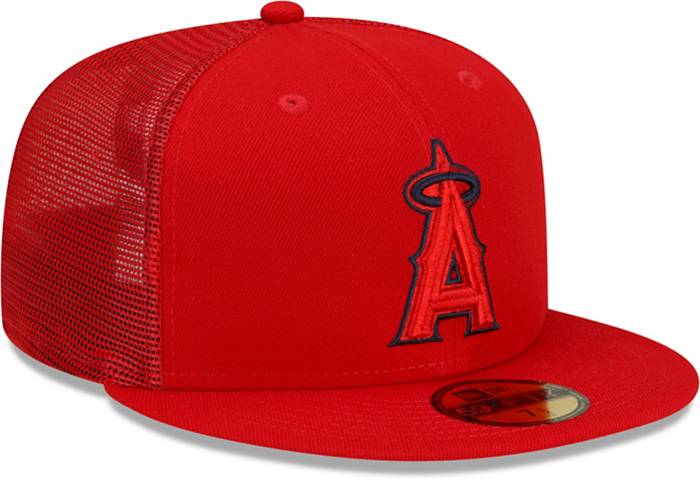 Men's New Era Red Los Angeles Angels 2022 Clubhouse Low Profile 59FIFTY Fitted Hat