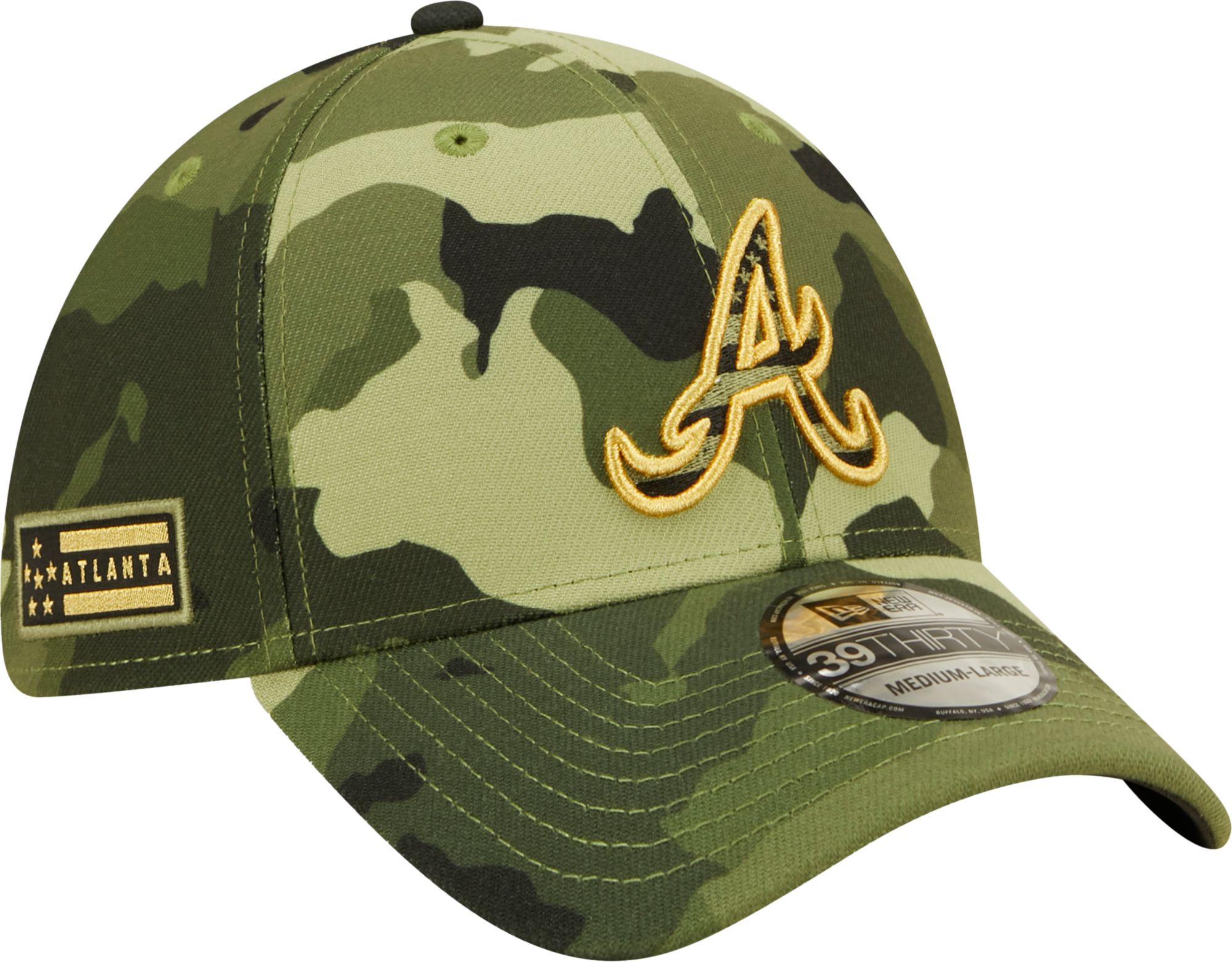 New Era Men's Armed Forces Day 2022 Atlanta Braves Camo 39Thirty Stretch Fit Hat product image