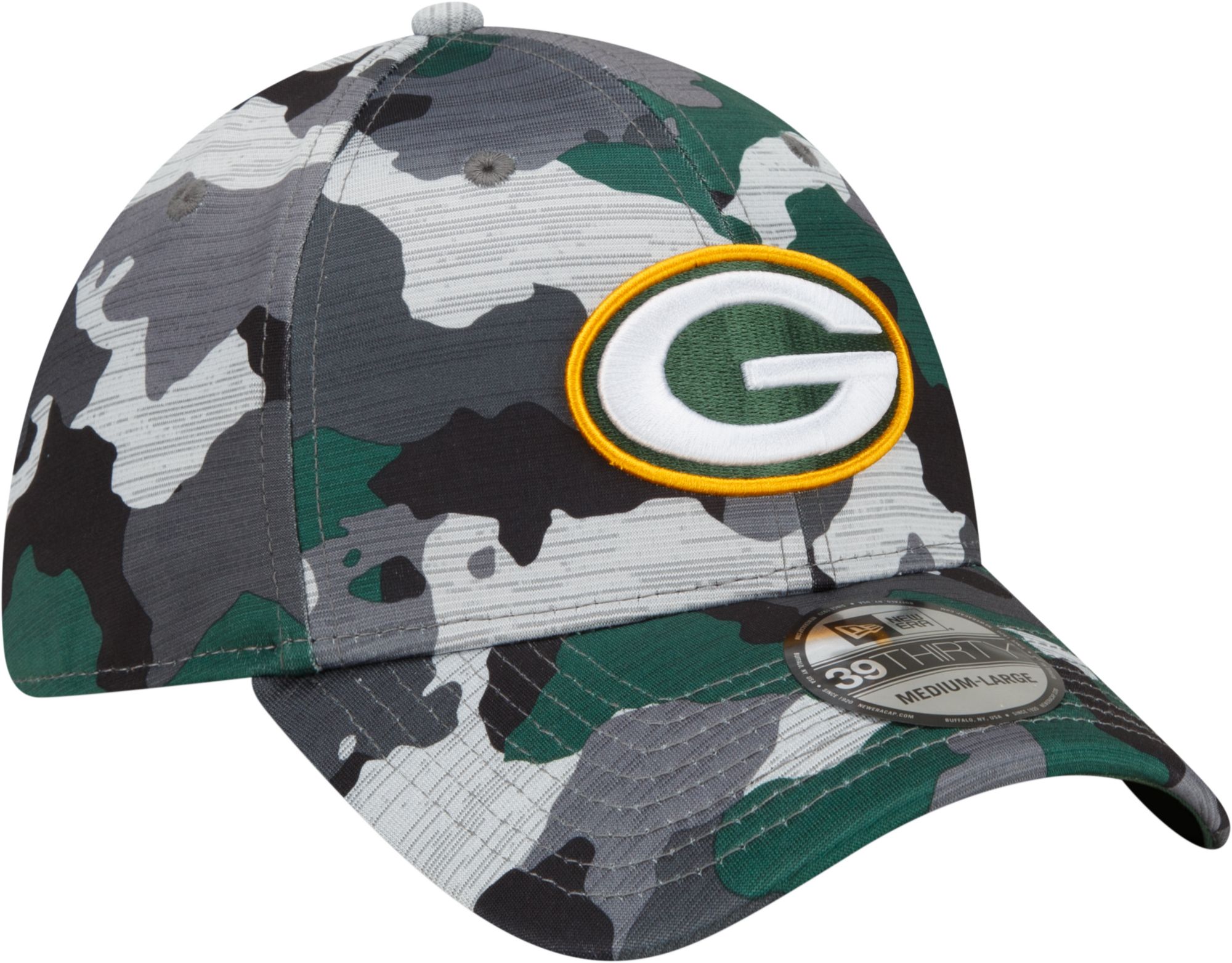 New Era Men's Green Bay Packers Sideline Training Camp 2022 Camouflage 39Thirty Stretch Fit Hat product image
