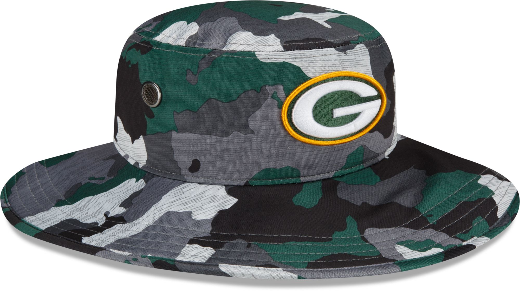 New Era Men's Green Bay Packers Training Camp 2022 Sideline Panama Camouflage Bucket Hat product image
