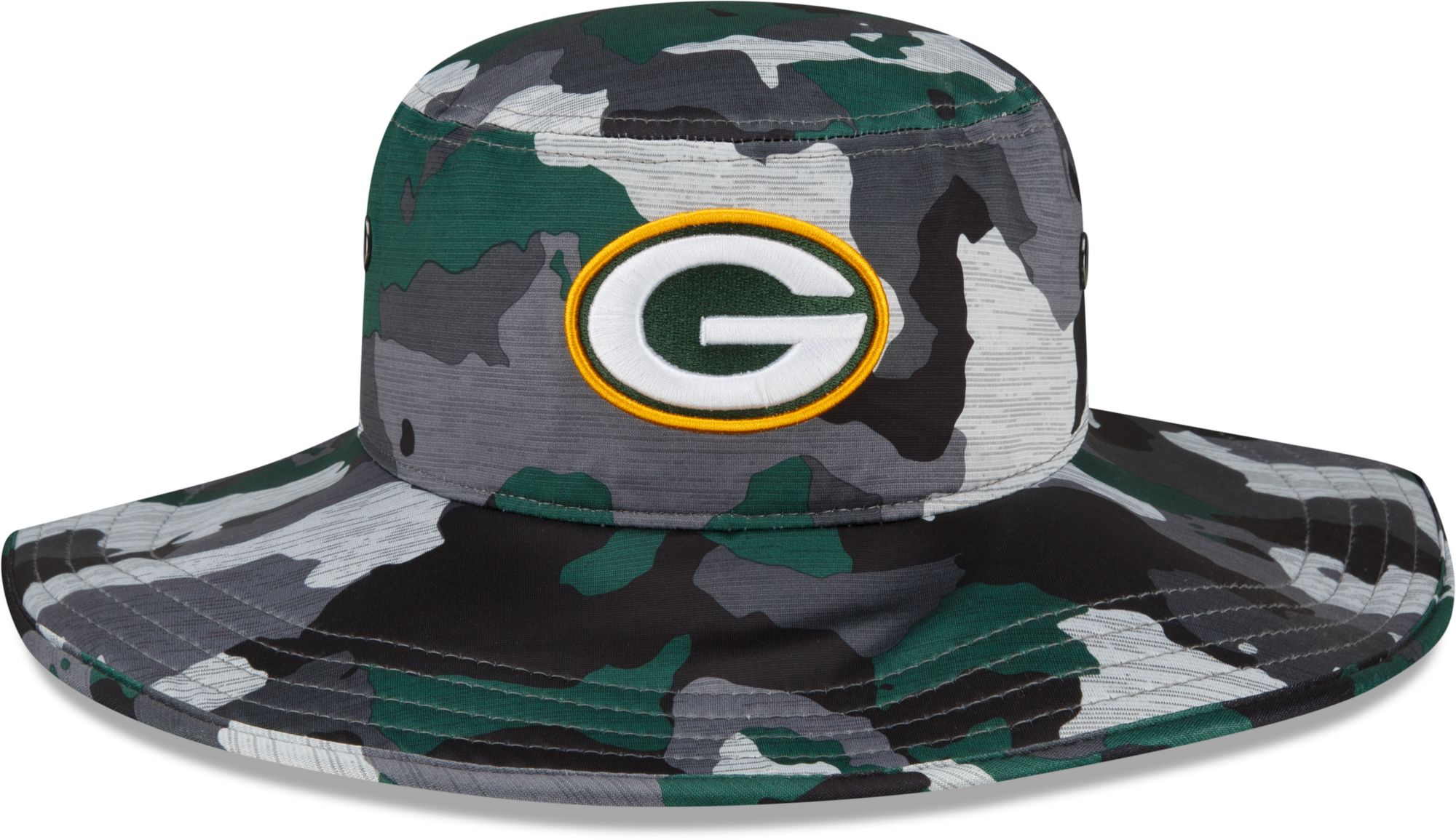 New Era Men's Green Bay Packers Training Camp 2022 Sideline Panama Camouflage Bucket Hat product image