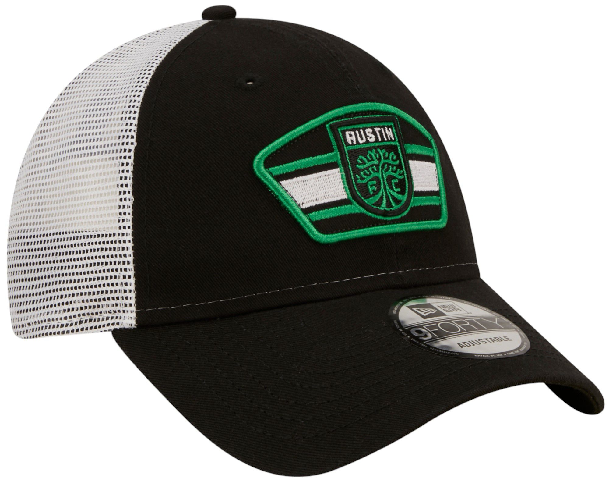New Era Adult Austin FC Black Logo 9Forty Trucker Adjustable Hat product image