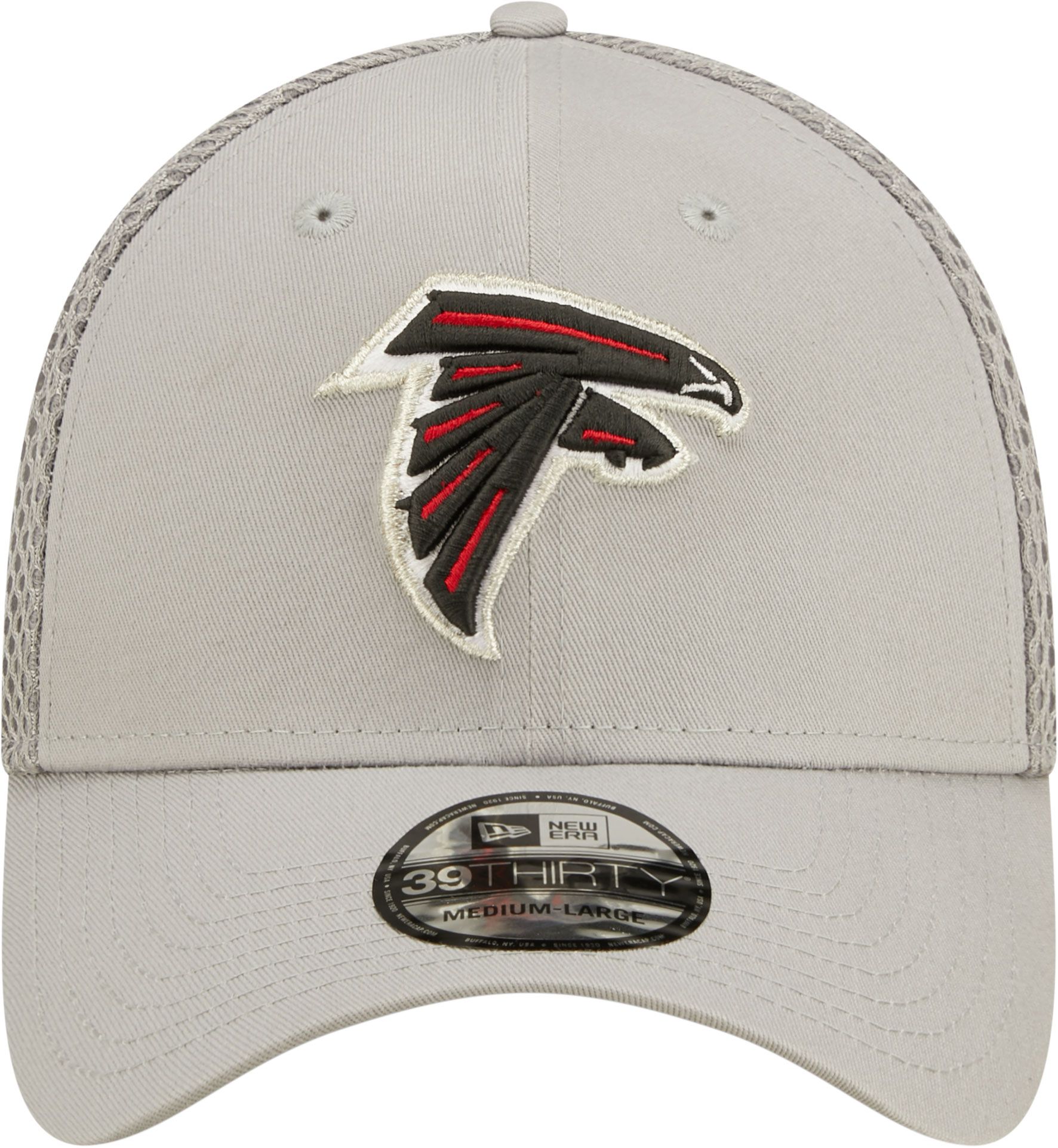 New Era Men's Atlanta Falcons Team Neo Grey 39Thirty Stretch Fit Hat