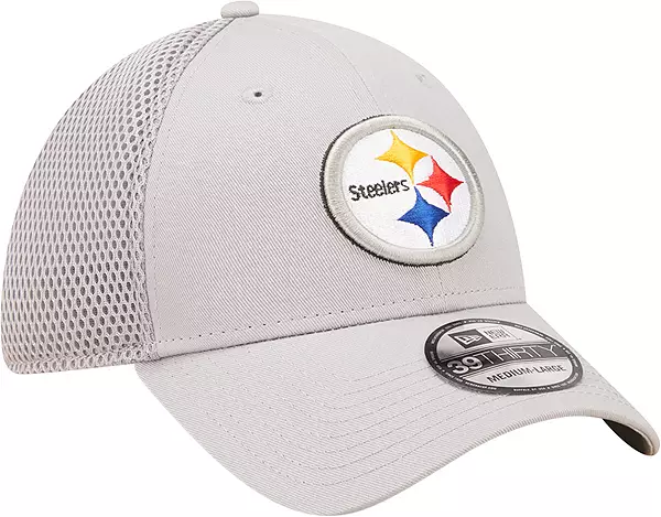 New Era Men's Pittsburgh Steelers Team Neo Grey 39Thirty Stretch Fit Hat
