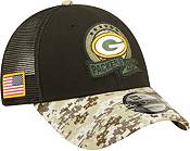 New Era Men's Green Bay Packers Salute to Service Black 9Forty Adjustable Trucker Hat product image