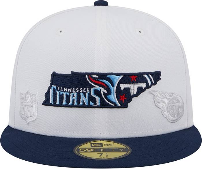 New Era Men's Tennessee Titans State 59Fifty White/Navy Fitted Hat