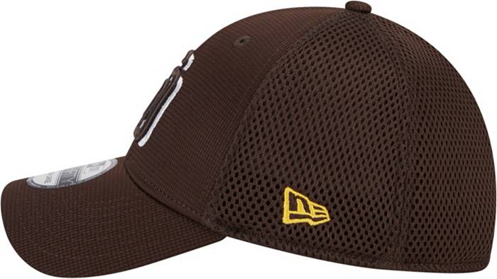 New Era Men's San Diego Padres Dark Brown 39THIRTY Overlap Stretch Fit Hat