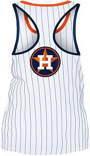 Houston Astros New Era Women's Pinstripe Jersey Tank Top - White/Orange