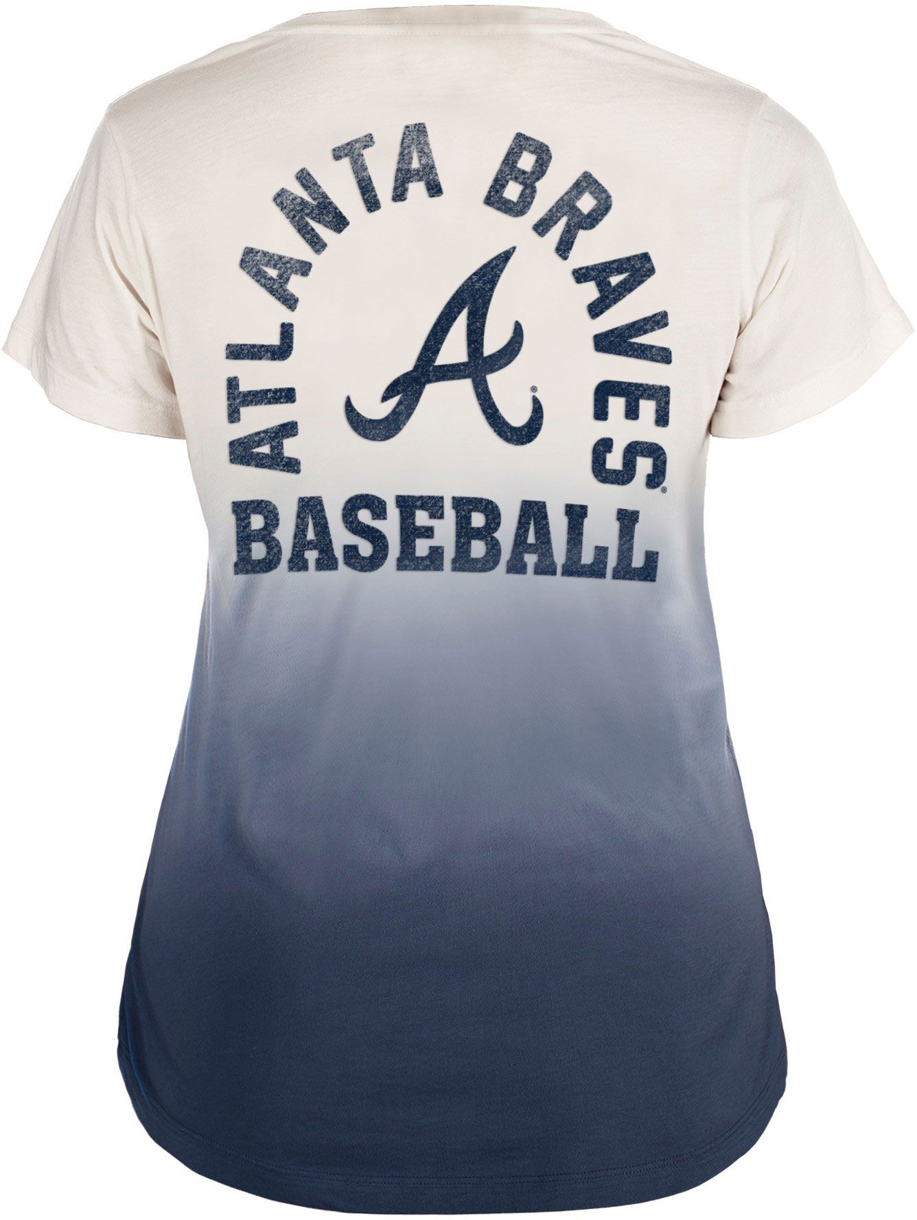 New Era Women's Atlanta Braves Navy Dipdye Scoop V-Neck