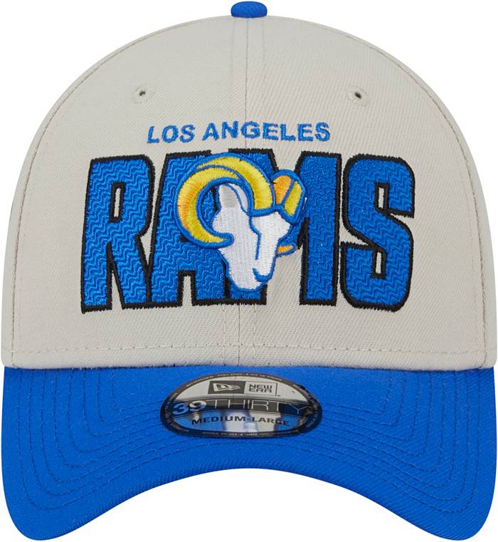 Los Angeles Rams apparel and 2021 Draft Day hats on display at the