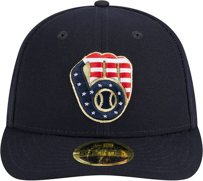 New Era Men's Fourth of July '23 Milwaukee Brewers Navy Low Profile 9Fifty  Fitted Hat