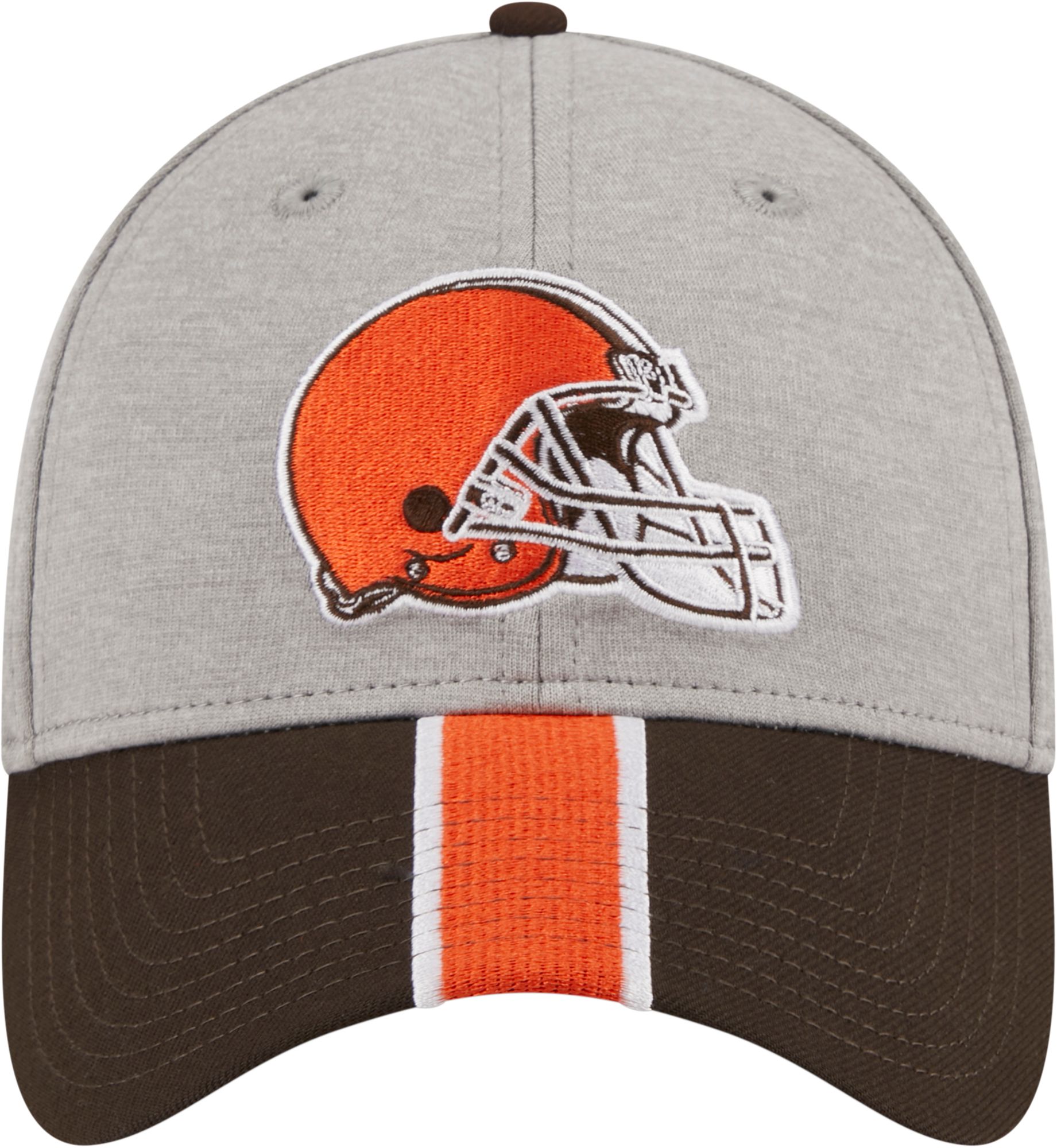 New Era Men's Cleveland Browns Stripe Grey 39Thirty Stretch Fit Hat