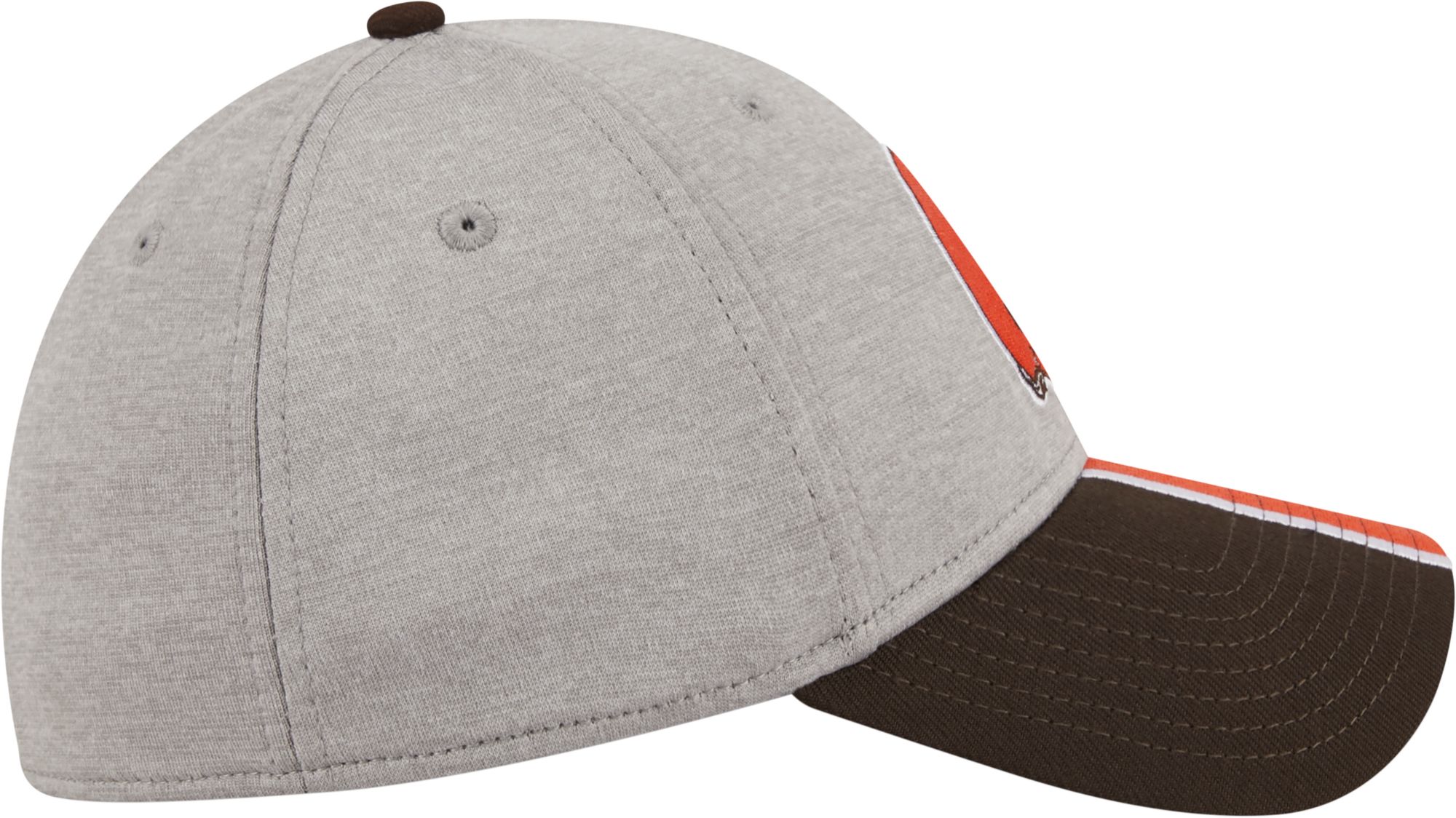 New Era Men's Cleveland Browns Stripe Grey 39Thirty Stretch Fit Hat