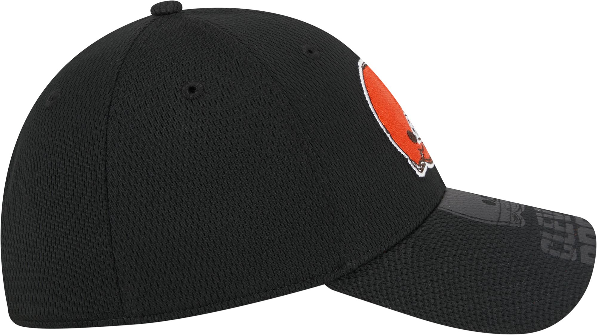 New Era Men's Cleveland Browns Top Visor 39Thirty Black Stretch Fit Hat