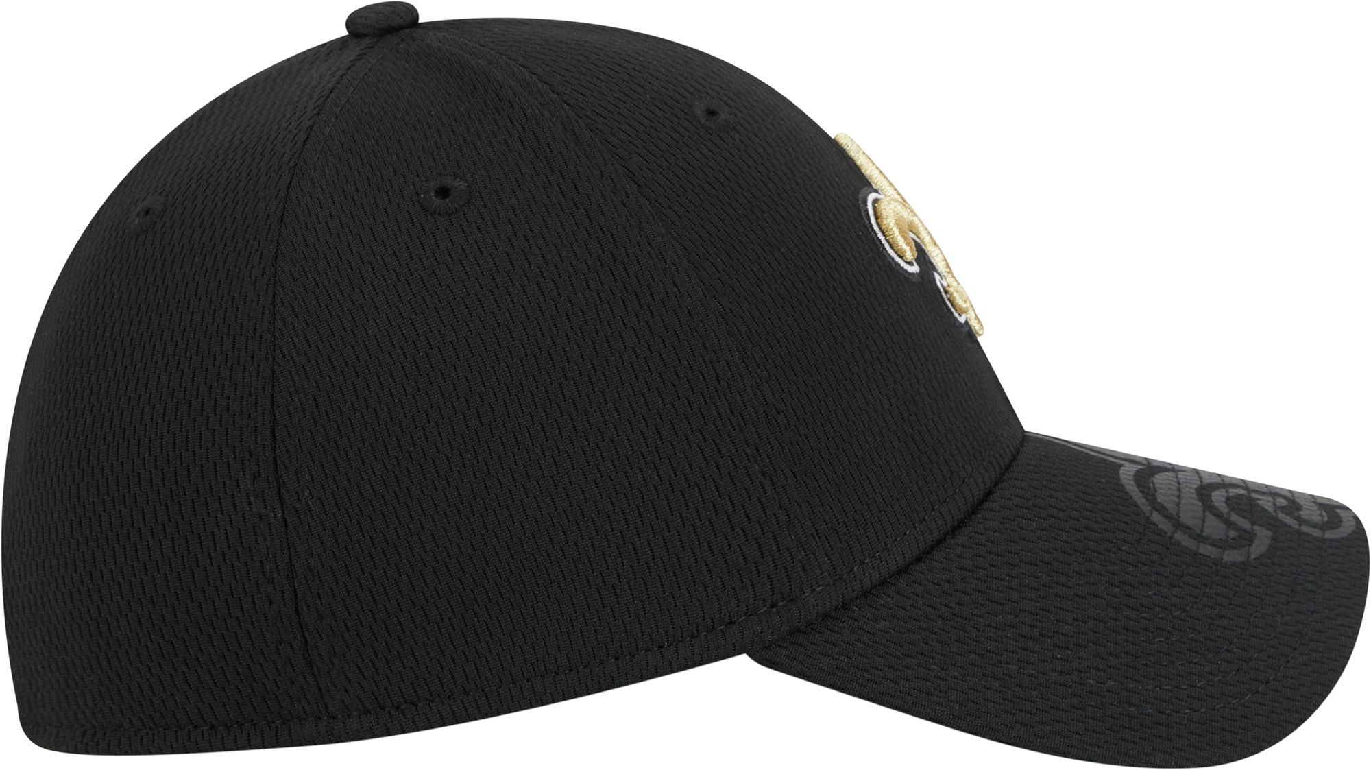 New Era Men's New Orleans Saints Top Visor 39Thirty Black Stretch Fit Hat