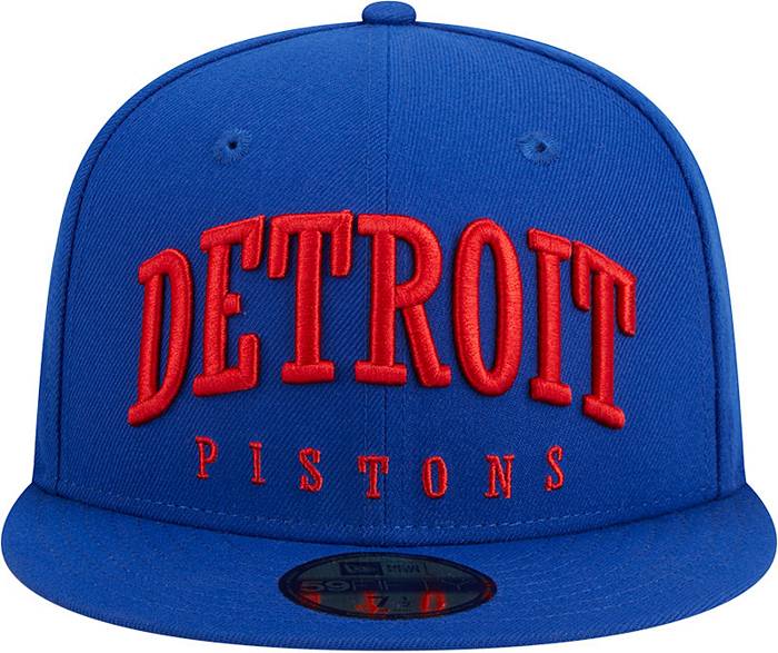 New Era Adult Detroit Pistons Text 59FIFTY Hat, Men's, Size 7 1/8, Blue