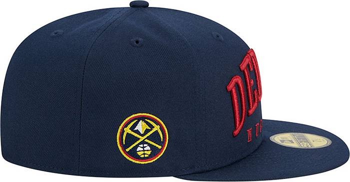 New Era Adult Denver Nuggets Text 59FIFTY Hat, Men's, Size 7 1/8, Blue