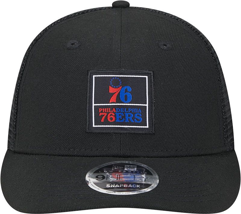 New Era Adult Philadelphia 76ers Black Label Adjustable Trucker Hat