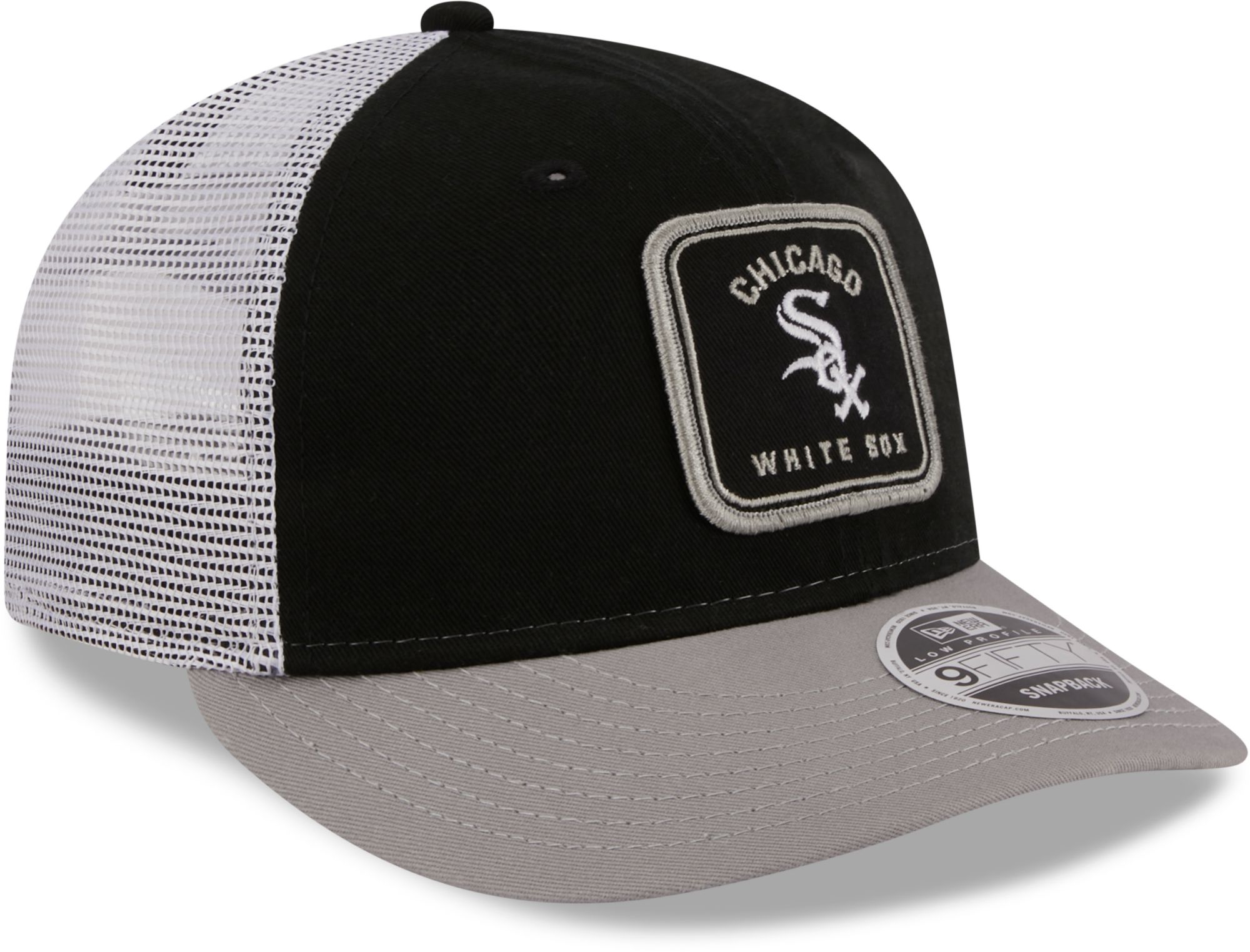 New Era Men's Chicago White Sox Black Low Profile 9Fifty Squared Fitted Hat