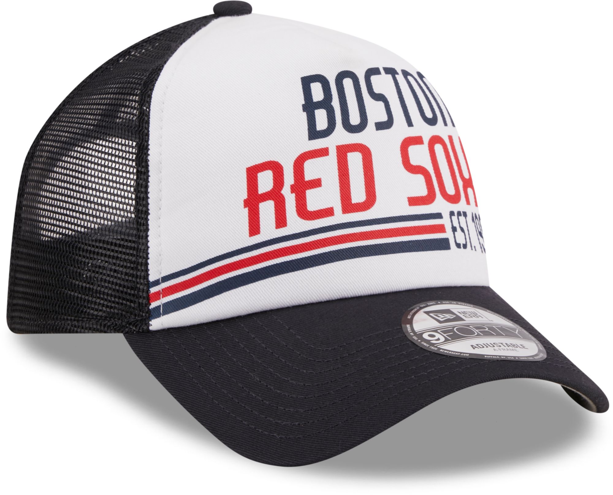 New Era Men's Boston Red Sox Navy Stacked 9Forty Adjustable Hat