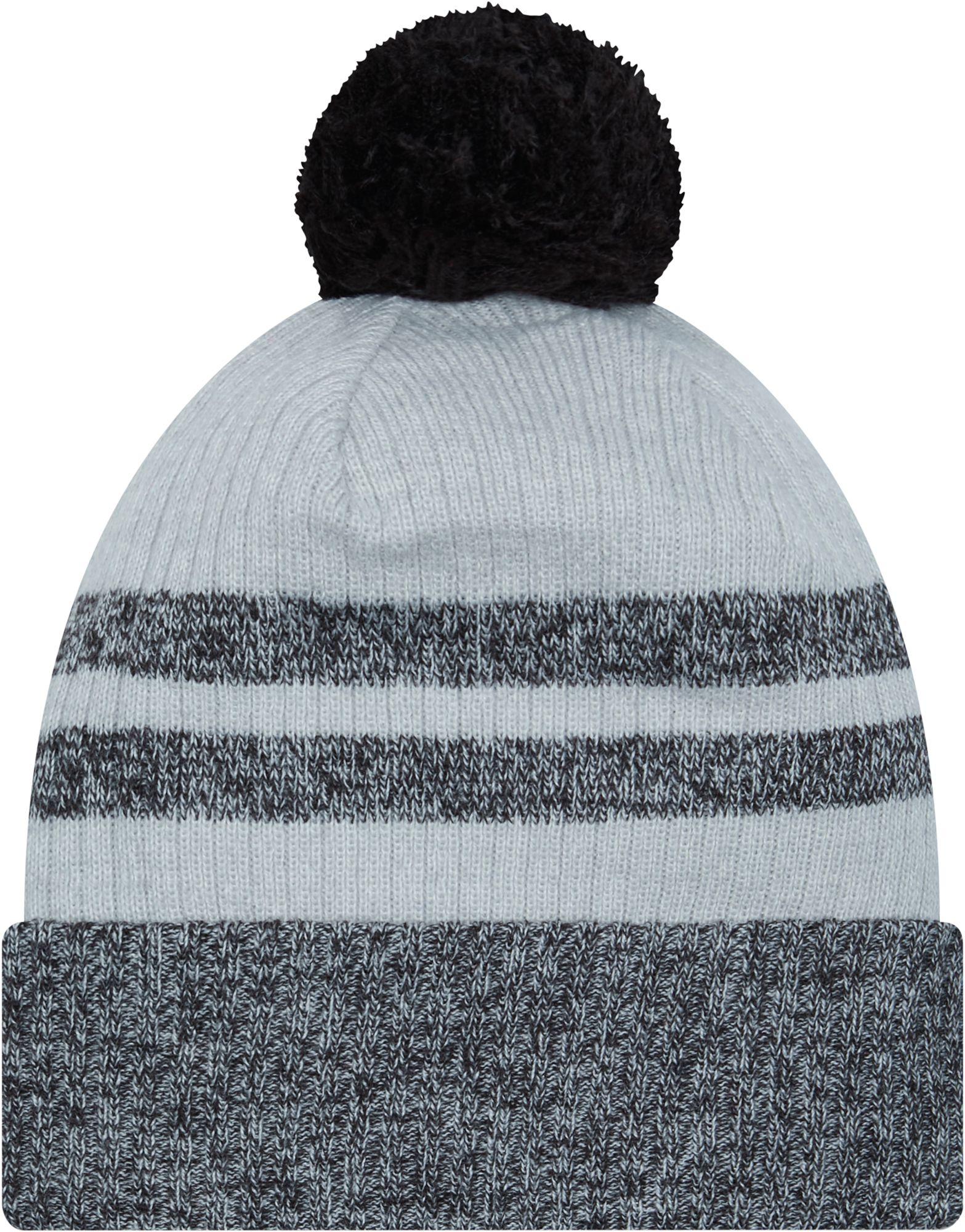 New Era Men's Philadelphia Eagles Patch Grey Pom Knit Beanie