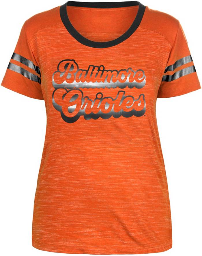 New Era Women's Baltimore Orioles Orange Dipdye Scoop V-Neck